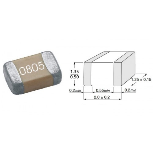 Конденсаторы керамич. SMD 0805 50v 3300pF =3,3nF 332