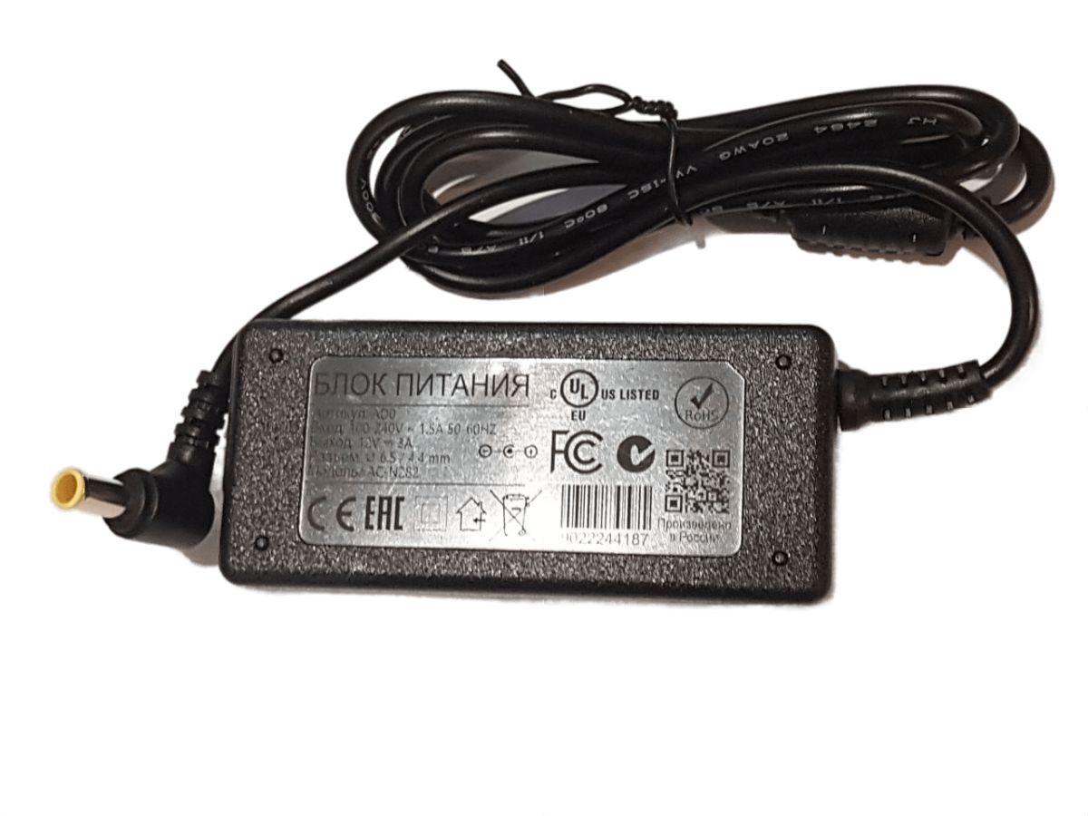 Блок питания импульсный 12V, 5А, 60Вт (шт.4,4х6,5мм.,гн.C7, 2pin, без сетевого шнура)