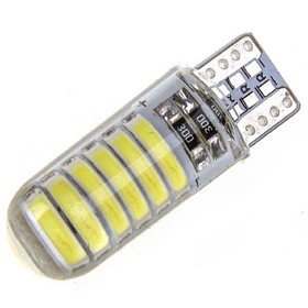 Автолампа светодиодная Т10 (W2,1-9,5d) белая, 12 SMD 7020 диодов, (б/цокольная) 12V