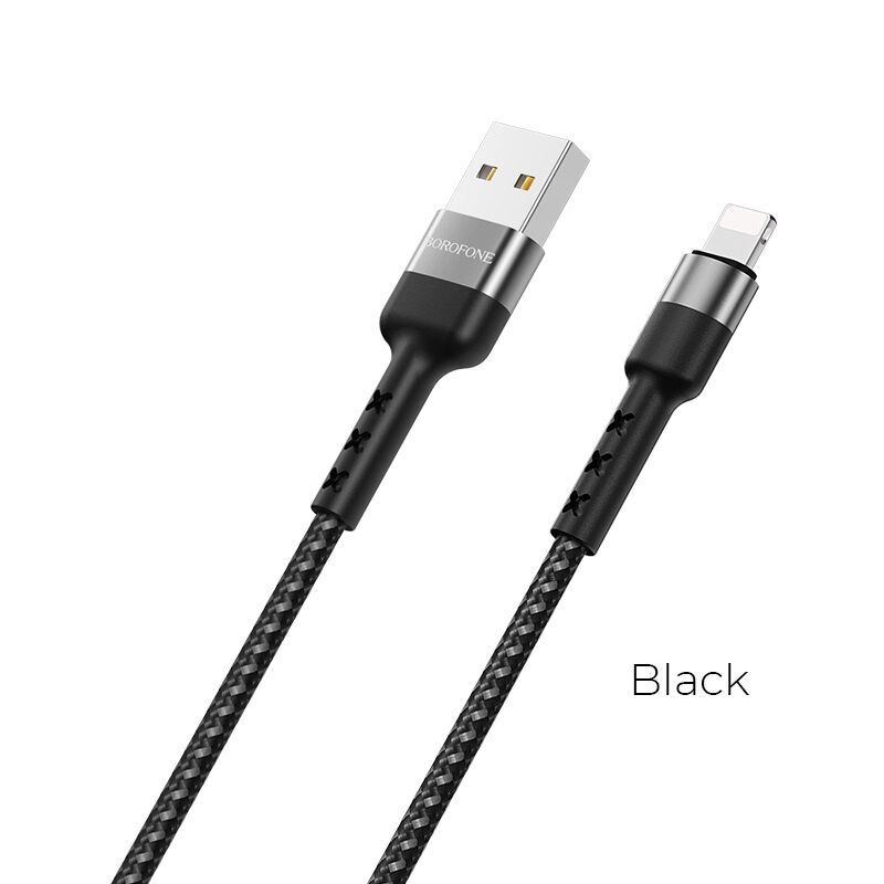 Шнур шт. IPhone-Lightning - шт.USB 1м 2,4А Borofone BX34 черный