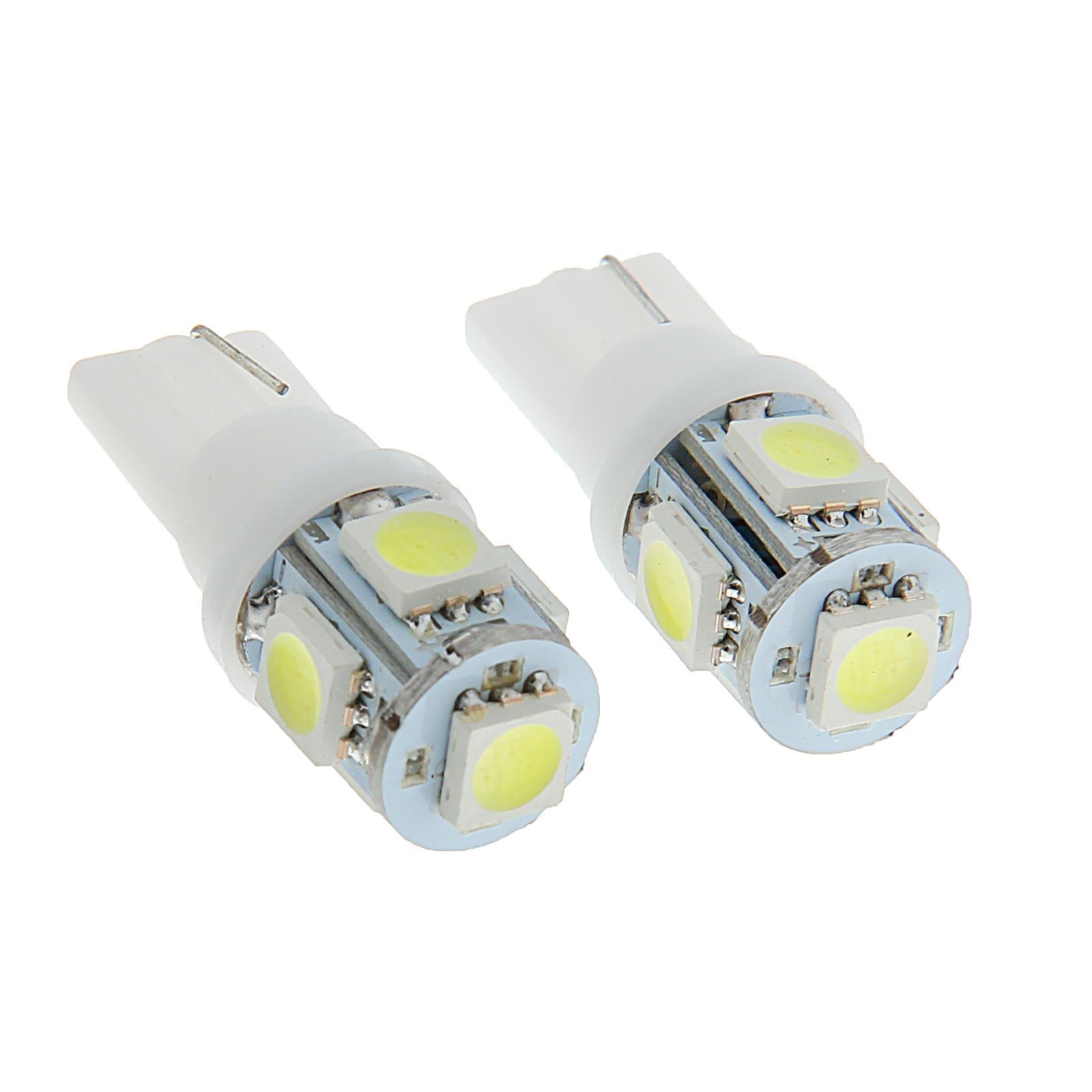 Автолампа светодиодная Т10 W5W, 12V, 5 SMD 5050, набор/2шт