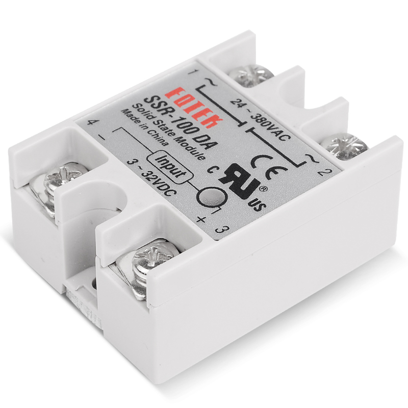 Реле твердотельное SSR-100DA 50A, вход 4-32VDC выход 24-380VAC