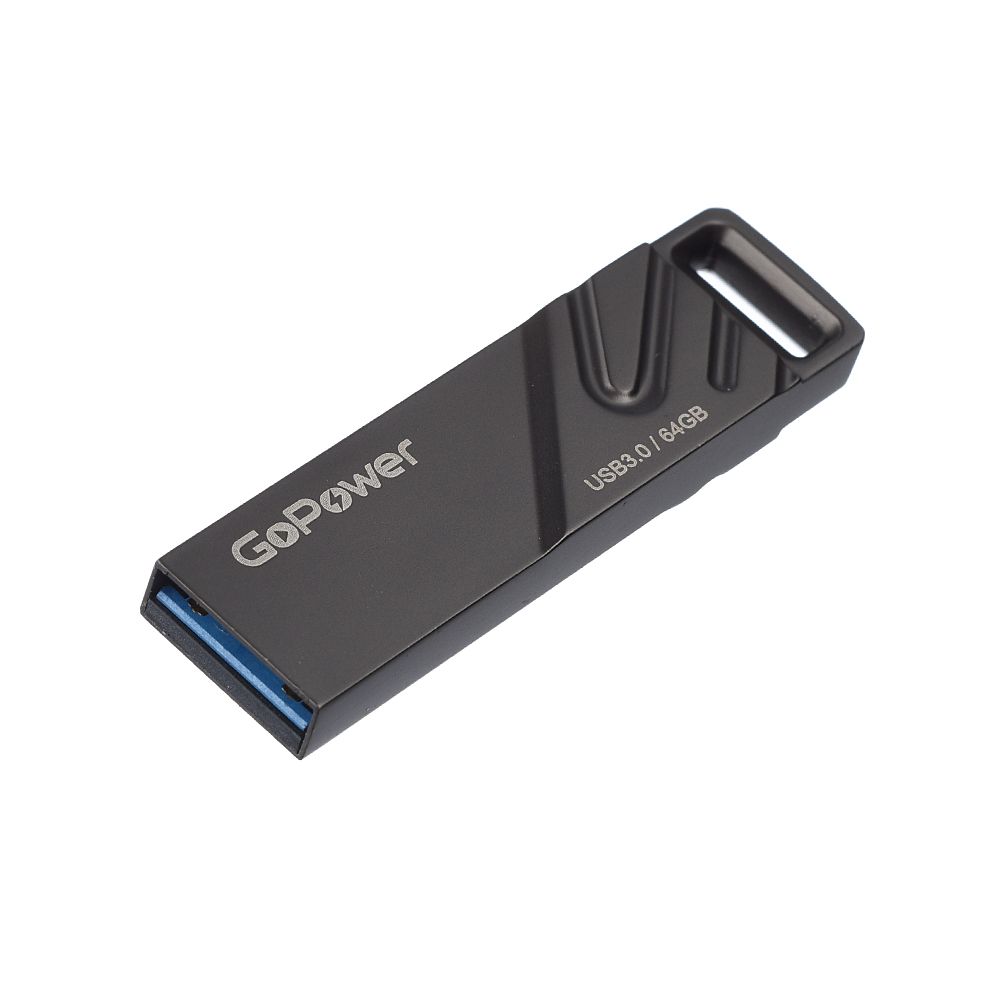 Карта памяти GoPower TITAN 64GB USB 3.0, металл черный графит