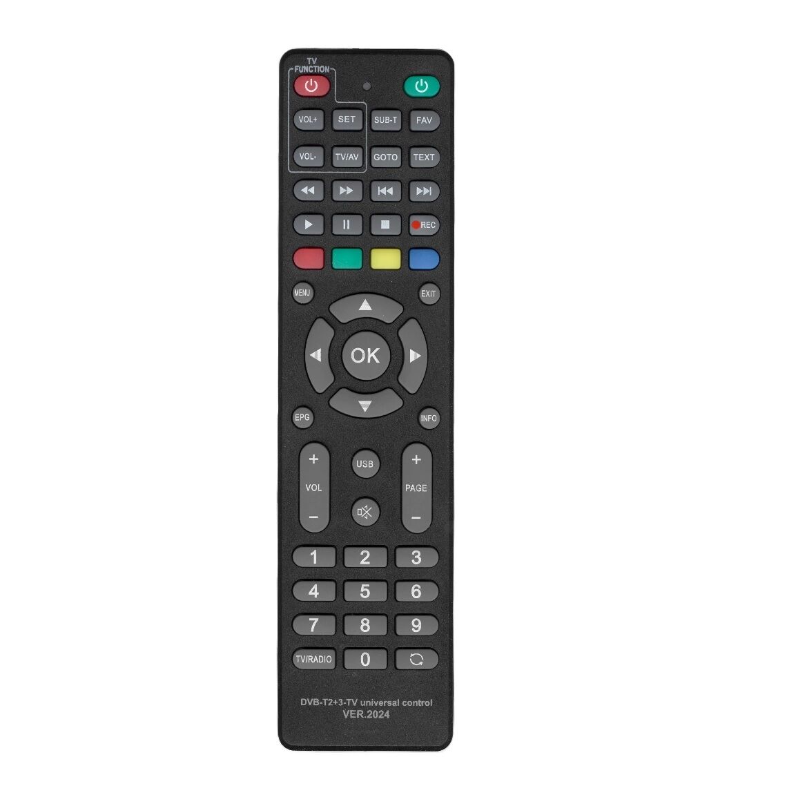 Пульт для DVB-T2+3-TV универсальный HUAYU (версия 2024г., корпус Lumax B0302) для DVB-T2, IP TV, TV Box приставок, ресиверов, ТВ Боксов