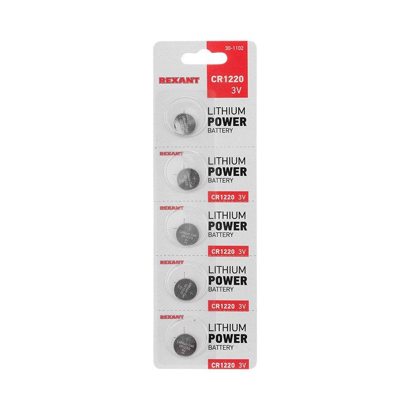 Элемент питания  'Rexant' CR1220 3V 40mAh,  30-1102, 1шт
