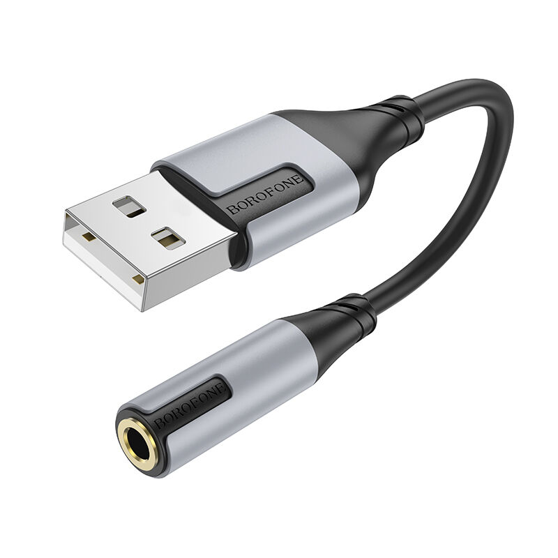 Шнур-Переходник шт.USB USB-A - гн.3,5мм (4pin) (внешняя звуковая карта) BV19 Borofone, чёрный