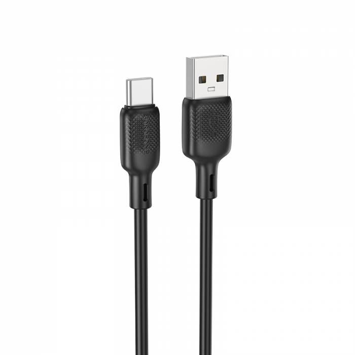 Шнур шт.Тип-С - штUSB Borofone BX113, 3A, 1м силиконовый, черный