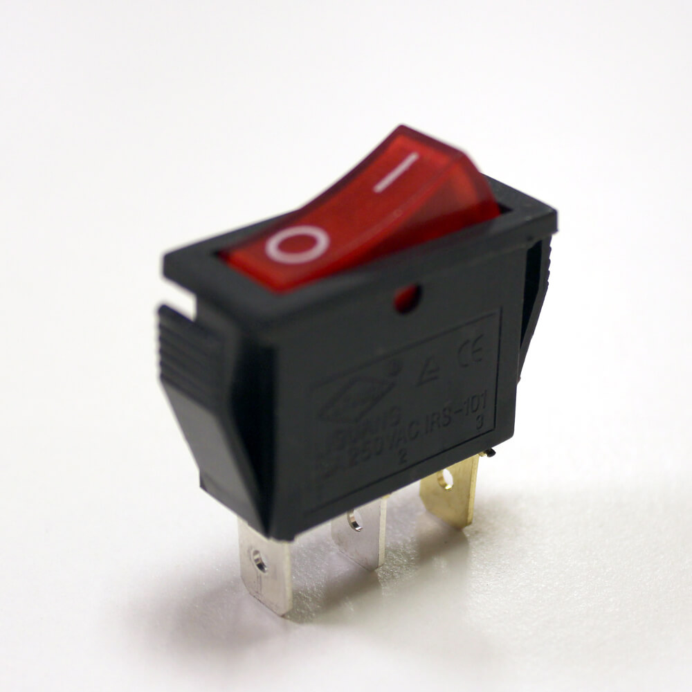 Переключатель с подсветкой IRS-101-1С. KCD3-101/N  on-off 3pin 250V 15A 30*13,5мм узкий