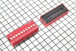 Переключатель DIP 20pin 10переключателей шаг2,54мм