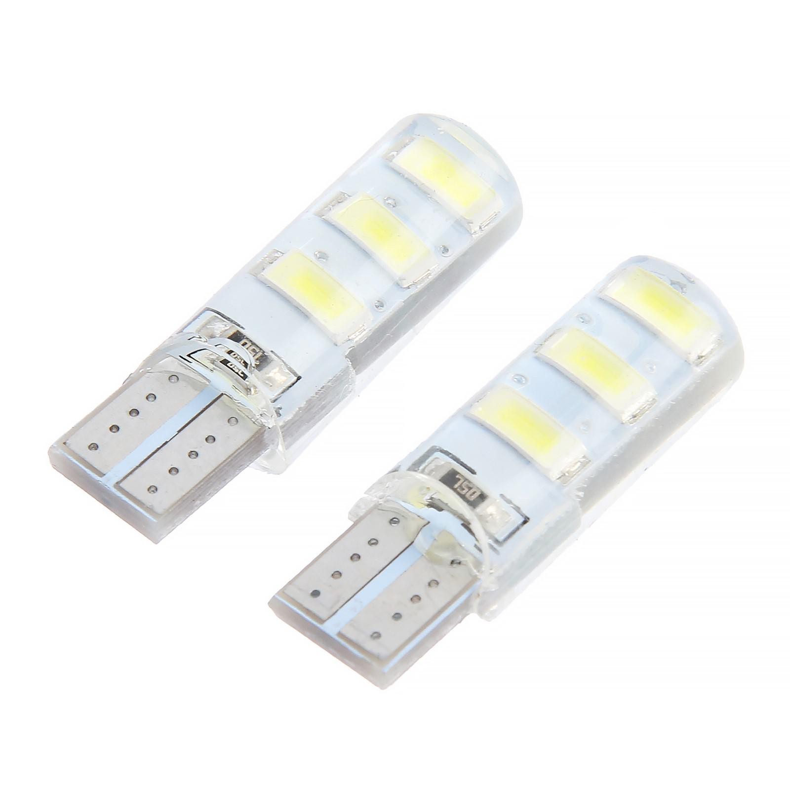 Автолампа светодиодная Т10 W5W, 12V, 3Вт, 6 SMD 5630, набор/2шт