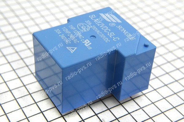 Реле 12V 30A HF105F-1/-T90 [832] (DC12V-30A-1A) 32*27*19мм, 5-конт под пайку