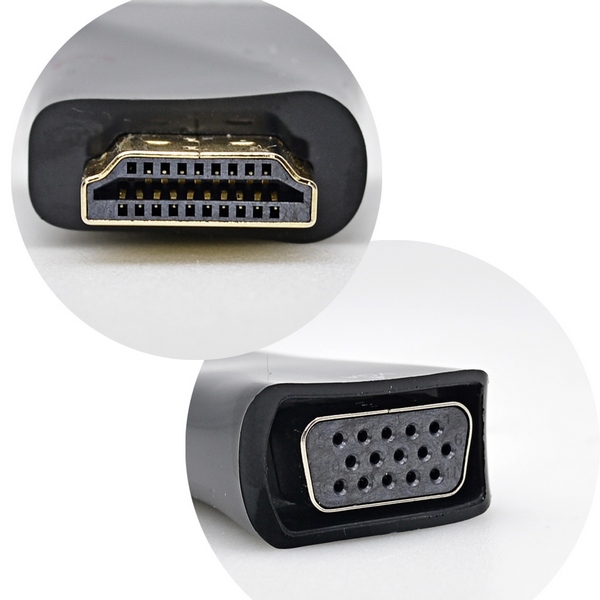 Конвертер шт.HDMI-гн.VGA + AUX 3,5мм переходник