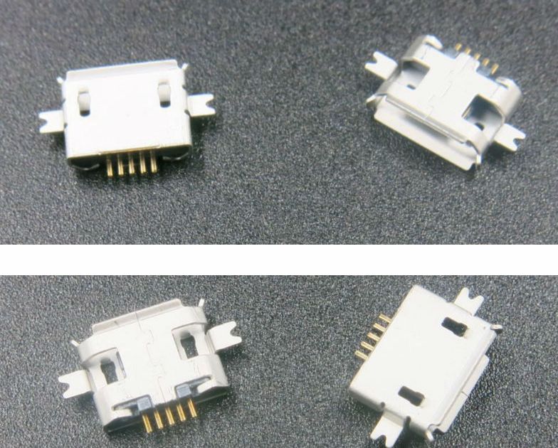 Гнездо micro USB B 5pin на плату 2 ноги прямые в сторону )(