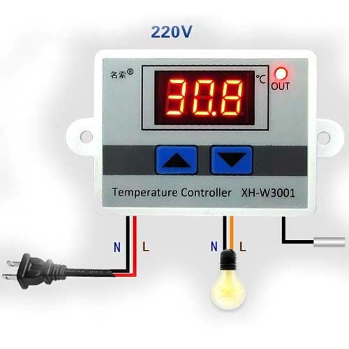 Цифровой регулятор температуры контроллер (термостат) XH(DM)-W3001 (-50 °C  +110 °C) 10A 220V