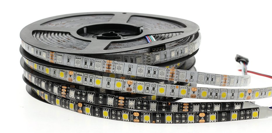 Лента светодиодная SMD5050, IP65, 60LED, RGBW, 14,4W/метр, 12V, 10см