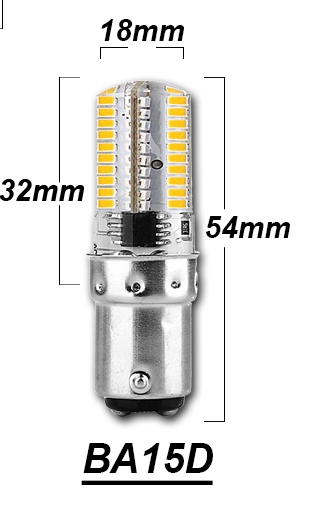 Лампа светодиодная для швейных машин BA15D 2,6Вт 220V 64 ed SMD3014 3000K ТЕПЛЫЙ БЕЛЫЙ
