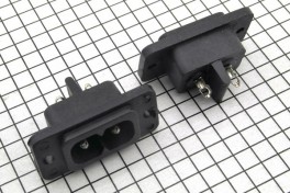 Штекер сетевой *8* пластик 2pin на панель с размык Вега