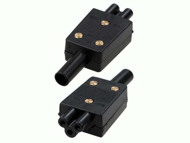 Гнездо сетевой для ноутбука 3pin пластик на кабель
