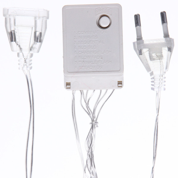 Гирлянда 'Бахрома ' Ш:2,0м В:0,6м нить силикон, LED-50-220V, ТЕПЛЫЙ БЕЛЫЙ с насадками Капля