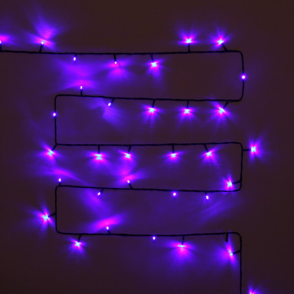 Гирлянда УЛИЧНАЯ 'Метражная' 'Мерцание' 11м нить темная, LED-120-220V, СИНИЙ