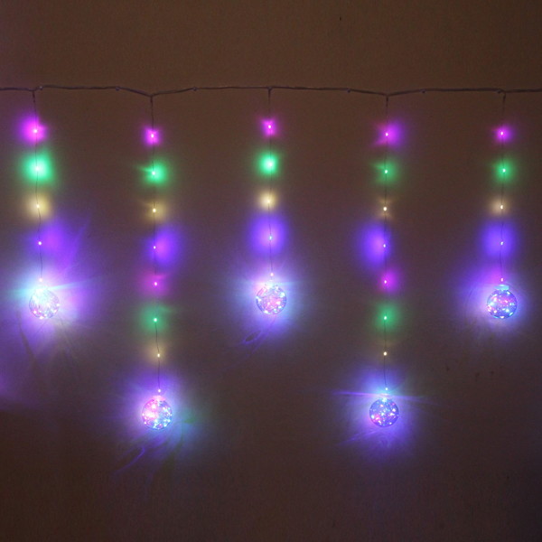 Гирлянда 'Бахрома ШАР ' Ш:2,5м В:0,5/0,8м 200 ламп LED, d-8 см, IP20 МУЛЬТИ