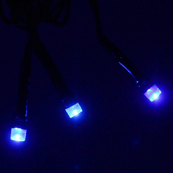 Гирлянда УЛИЧНАЯ 'Метражная' 15м нить темная, LED-180-220V, контр. 8 р. СИНИЙ