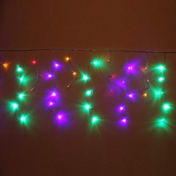 Гирлянда 'Бахрома' Ш:3м В:0,3/0,5м нить силикон, LED-120-220V, 8 реж., МУЛЬТИ
