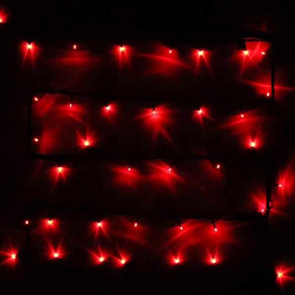 Гирлянда 'Метражная' 5,5м нить темная, LED-50-220V, контр. 8 р. КРАСНЫЙ
