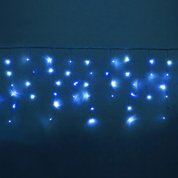 Гирлянда 'Бахрома Мерцание'  Ш:3м В:0,3/0,5м нить силикон, LED-120-220V, авторежим., СИНИЙ
