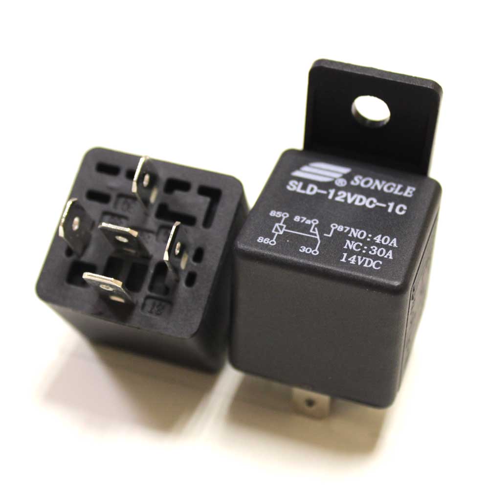 Реле 12V 40A SLD(4141) DC12V-40A-1A 26,0*26,0*41,5мм 5pin под клеммы 6,3мм