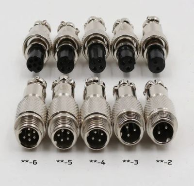 Штекер+гнездо MIC12 (GX12) 4pin 12мм 5А 125В шт-кабель/гн-кабель (пара)