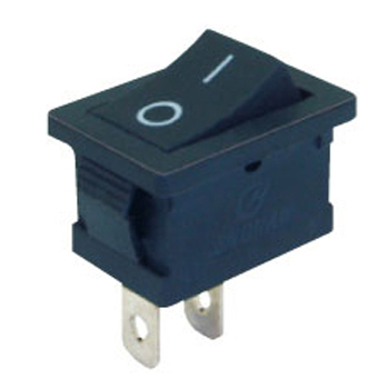 Переключатель KCD1-106/2P 2pin 6A 220V on-off без фиксации чёрный 21*15мм прямоуг