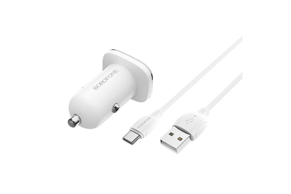 Адаптер 12V => 2*USB (5V; 2,4А) Borofone + кабель тип-C