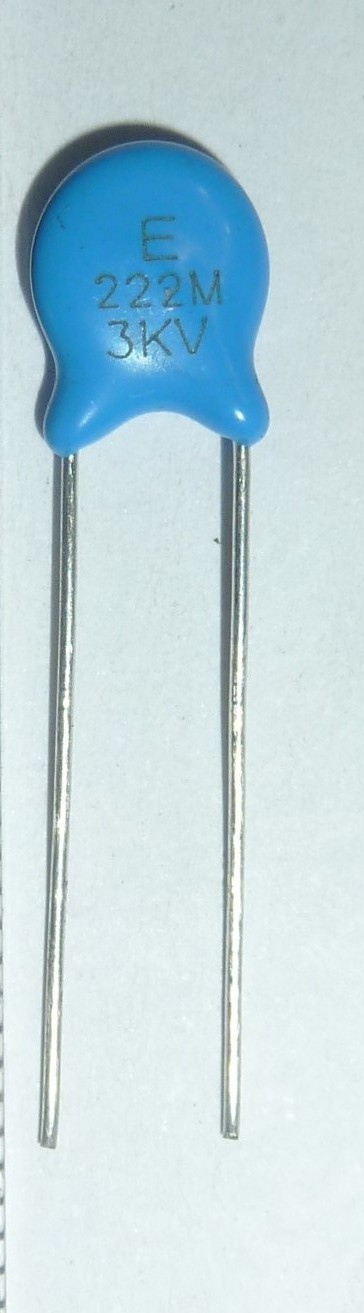 Конденсатор керамический 3kv 2200pF =2,2nF 222 3000V