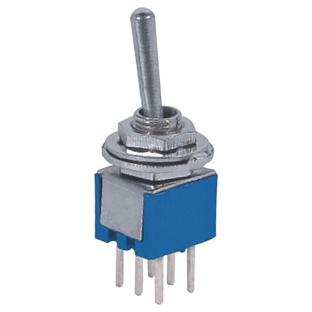 Тумблер мини SMTS-203-2А1 (6pin)  3полож ON-OFF-ON 3A 125V 1,5А 250V