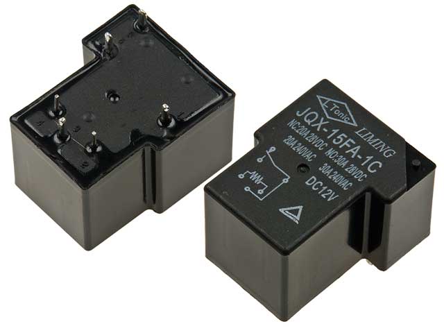 Реле 12V 20A JQX -15F (DC12V20A-1HS), 32*26*18мм, 5pin