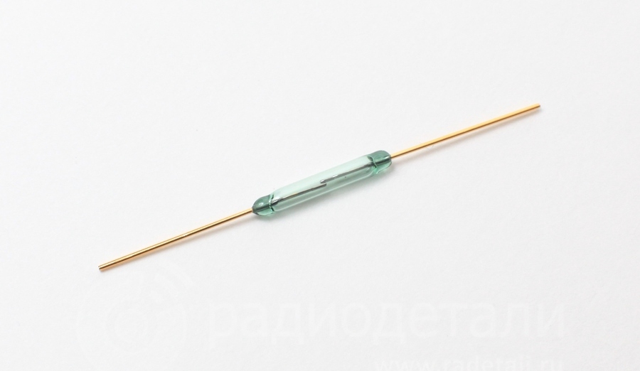 Геркон (нормально разомкнут,, 2 выв. L=14mm, D=2,0mm,