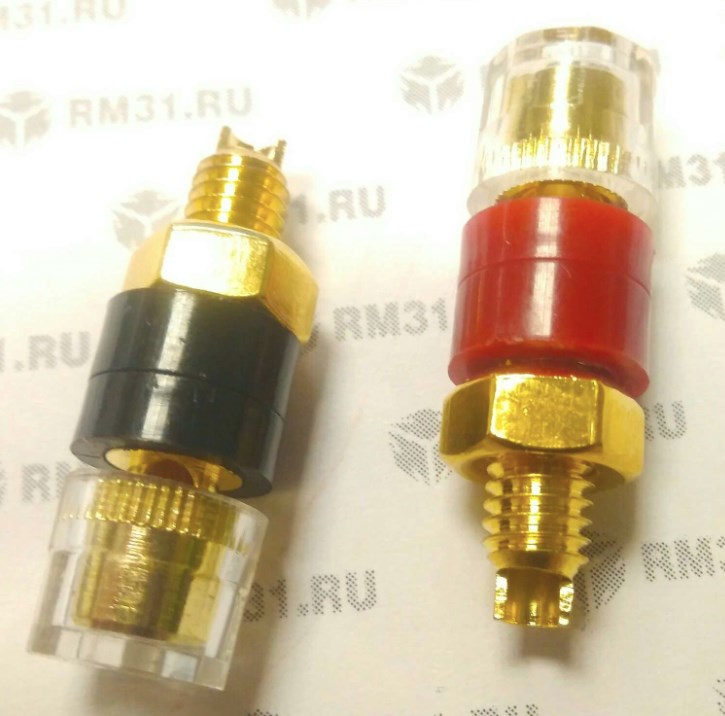 Гнездо Banana 31мм красн/черн 'gold', 1-664G 1шт
