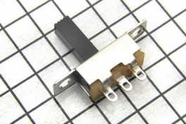 Переключатель движковый (ползунковый) 3pin 2полож. 11*6**6мм ручка 10мм SS-12F15G9 0,5A 50B (1P3T) вертик.