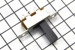 Переключатель движковый (ползунковый) 3pin 2полож. 11*6**6мм ручка 10мм SS-12F15G9 0,5A 50B (1P3T) вертик.