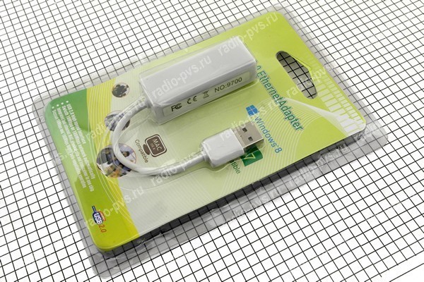 Адаптер USB Ethernet - шнур шт-USB A х шт-8P8C, 0,1м