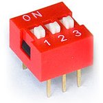 Переключатель DIP 6pin 3переключателя шаг2,54мм шир8мм