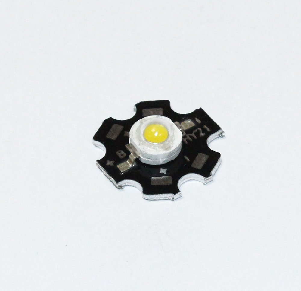 Светодиод 3W БЕЛЫЙ, Emitter на радиаторе (Uпит = 3.4-3.6V, IF=0.7A, 210Lm, 5500K)