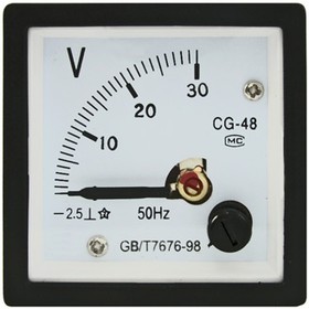 Вольтметр стрелочный DC 30V (48*48мм, 44*44мм устан.)
