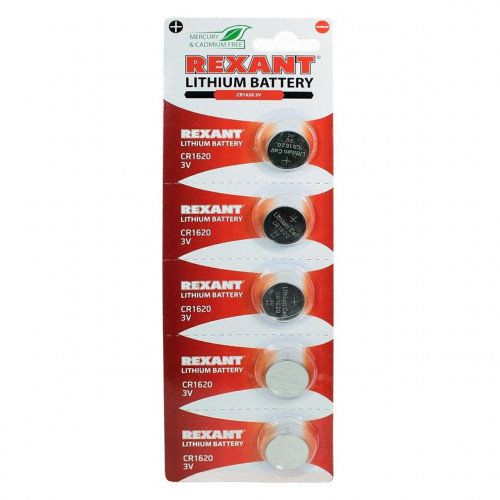 Элемент питания Rexant CR1620  3V 70mAh 1шт