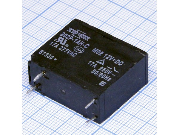 Реле 12VDC 17A, 302P-1AH-C, 29*12,6*24,2мм, 4pin под пайку, для СВЧ
