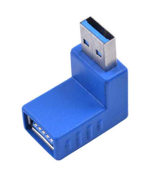 Переходник шт.USB 3.0 - гн.USB 3.0 угловой ВНИЗ