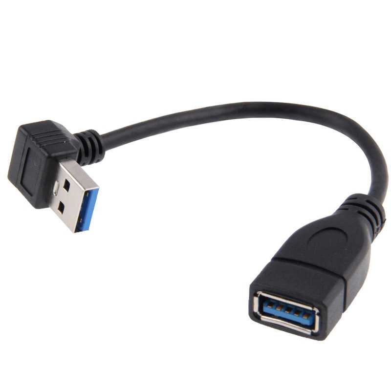 Шнур шт.USB 3.0 - гн.USB 3.0 угловой ВНИЗ 20см