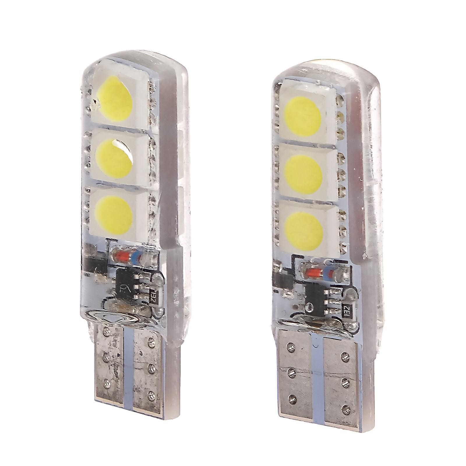 Автолампа светодиодная T10 W5W, 12V, 3Вт, 6 SMD 5050, набор/2шт