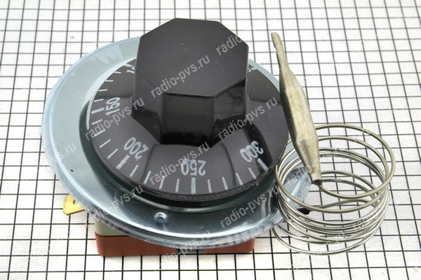 Термореле (термостат с регулировкой 50°- 300° С, 2 pin), 16A 220V с ручкой и выключателем